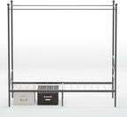 Weehom Twin Canopy Bed Frame with Headboard and Footboard, 4 Posters Metal Bed Frame, No Box Spring Needed, Mattress Foundation Platform Bed for Kids and Adults, Black