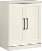 Sauder HomePlus Small Kitchen Pantry Storage Cabinet with Adjustable Shelves, Laundry Bathroom Storage Cabinet, Soft White Finish