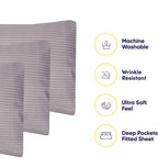 Cal King Size Bed Sheets - 6 Piece 1500 Supreme Collection Fine Brushed Microfiber Deep Pocket California King Sheet Set Bedding - 2 Extra Pillow Cases, Great Value, California King, Pinstripe Gray