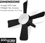 Bell+Howell Socket Breeze Socket Fan Light with Remote, Portable Small Ceiling Fans with Lights for Bedroom, Kitchen, Living Room, Ceiling Fan with Light 3500K, 1000 Lumens, Screws into E26/E27