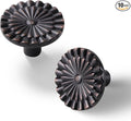 Oil Rubbed Bronze Cabinet Knobs 10 Pack Round Sunflower Dresser Drawer Hardware Furniture Cupboard Handles for Bathroom Single Hole Knob Kitchen SH-ORB-K10
