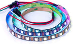 BTF-LIGHTING WS2812B RGB ECO LED Strip, Chasing Effects 5050SMD Individually Addressable 3.3FT 60Pixels/m Flexible Dream Color IP30 for Bedroom DIY Projects DC5V(No Adapter or Controller)