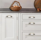 khtumeware 5 Pack 3-3/4" Drawer Pulls Polished Nickel Cabinet Cup Pulls Kitchen Hardware Cabinet Handles Drawer Handles Knobs 3-3/4 inch Hole Center
