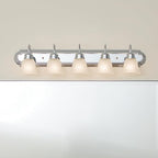 Kichler 36" Bathroom Vanity Light with Satin Etched Glass, 5-Light Traditional Design in Tannery Bronze, (36"x8"x8"), 5339CHS