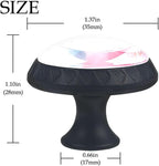 4 Pieces Drawer Knobs Pink Flowers Watercolor Seamless Pattern 35mm Black Base Dresser Knobs Closet Door Cabinet Hardware Handles Pulls for Kitchen Bedroom Cupboard