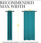 NICETOWN Room Darkening Curtains 96 inch Length 2 Panels, Thermal Insulated Grommet Blackout Curtains for Modern Casual Elegant Bedroom Kids Room Theme Decoration (Peacock Teal, 2 Pieces, W55)