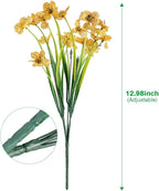 30 Bundles Artificial Flowers Outdoor UV Resistant Fake Flowers No Fade Faux Plastic Plants Garden Porch Window Box Decorating (Yellow)
