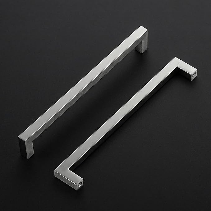Ravinte 1 Pack Brushed Nickel Kitchen Cabinet Handles 8-4/5 Inch Cabinet Pulls Square Kitchen Hardware for Cabinet Drawer Pulls Drawer Handles Come with Screwdriver