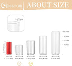 Glasseam Hurricane Glass Candle Holder Set of 6, Cylinder Clear Candle Holders for Pillar Candles, Modern Cylinder Vases for Floating Candles, Vases for Centerpiece Wedding Table Decorations, 6inch