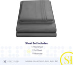 Twin Sheets - Breathable Luxury Sheets with Full Elastic & Secure Corner Straps Built In - 1800 Supreme Collection Extra Soft Deep Pocket Bedding Set, Sheet Set, EXTRA DEEP pocket - Twin, Gray