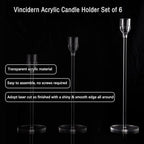 Vincidern 18pcs Clear Taper Candle Holders for Table Centerpieces, Acrylic Candle Holder Set for Wedding, Events, Party, Christmas, Halloween, Clear Decorative Candlestick Holders