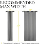 NICETOWN Silver Grey Thermal Insulated Grommet Blackout Curtains, Kids Window Drape Panel for Nursery, Privacy Short Curtains (2 Panels, W42 x L63 -Inch)