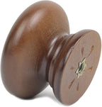 Mysummer 5 Pack Round Wood Drawer Knobs Walnut Finished Kitchen Cabinet Pulls Handles Hardware for Kitchen Cabinets Furniture Dresser Wardrobe Cupboard Drawer Pulls Knobs 33x25mm/1.3x0.98inch(DiaxH)