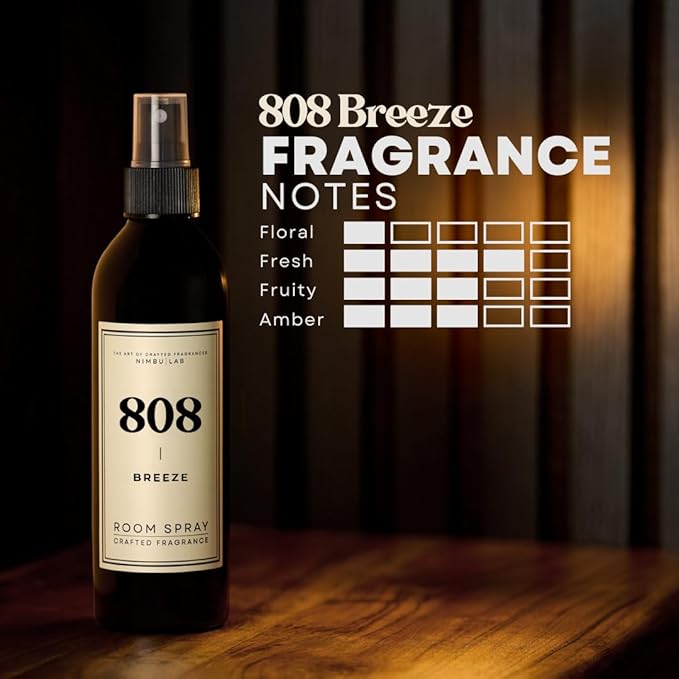 Room Spray 808 BREEZE - Experience Coastal Escape with Our Oceanic and Tranquil Scent - Air Freshener for Home - Linen Spray for Bedding, Pillow Spray. Perfect for Refreshing Any Space! 8oz/237ml
