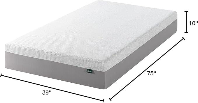 ZINUS 10 Inch Ultima Memory Foam Mattress [New Version], Twin, Fiberglass Free, Medium Firm Feel, Breathable Airflow Memory Foam, Certified Safe Foams & Fabric, Mattress in A Box