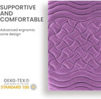SLEEP ZONE Cooling Mattress Topper Twin XL for College Dorm, Premium Zoned Quilted Mattress Pad, Fitted Mattress Protector Cover Washable, Deep Pocket 8-21 inch, Purple, Twin XL