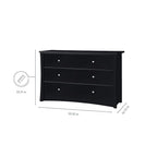 Storkcraft Crescent 6-Drawer Dresser (Black) – GREENGUARD Gold Certified, Black Dresser for Bedroom, Kids & Nursery Storage Chest, Safety Interlocking Drawers, Pre-Installed Tracks, Kids Chest