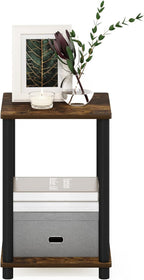 Furinno Turn-N-Tube Haydn End Table, Amber Pine/Black