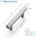 Ravinte Brushed Nickel Cabinet Handles 10 Pack 2-1/2 inch Satin Nickel Square Cabinet Pulls Silver Hardware for Kitchen Cabinets 4 inch Overall Length Stainless Steel Drawer Pulls