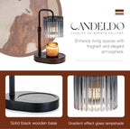 Candle Warmer Lamp with Timer: Black Candle Warming Lamp Height Adjustable Wax Melt Warmer Dimmable Modern New Home Bedroom Decor Housewarming Gift for Women
