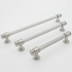 10 Pack 3-3/4 inch(96mm) Brushed Satin Nickel Kitchen Cabinet Handles Knurled Cabinet Pulls Silver Drawer Pulls Kitchen Cabinet Hardware
