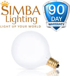 Simba Lighting Small Globe G16.5 Round Bulb 25W E12 Candelabra Base (10 Pack) for Chandelier, Ceiling Fan, Decorative Vanity Lights, Sconce, Aromatic Wax Warmer, Frosted Glass 120V, 2700K Warm White