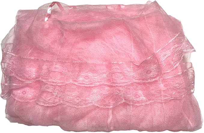 BCBYou Pink Princess Bed Canopy Netting Mosquito Net Round Lace Dome for Twin Full and Queen Size Beds Crib with Jumbo Swag Hook