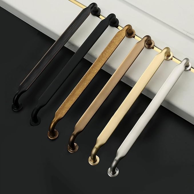 Asidrama 10 Pack 10 Inch(254mm) Antique Brass Kitchen Cabinet Handles, Cabinet Pulls Vintage Retro Kitchen Cabinet Hardware for Cupboard Drawer Pulls