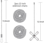 SmoTecQ Ceiling Fan Pull Chain, 24-inch Extra Long Extension Cord - Silver