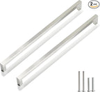 Cabinet Pulls Brushed Nickel Cabinet Handles Square Drawer Pulls, 2 Pack 13-4/5 Inch Stainless Steel Kitchen Door Cupboard Cabinet Handles, Cabinet Hardware Drawer Handles, 352mm Hole Centers