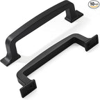 Khtumeware 10 Pack 3-3/4 Inch Matte Black Cabinet Handles - Drawer Pulls for Kitchen, Cupboard, Hardware