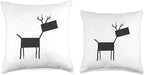 Cute Scandinavian Animals Designs Chic Deer Moose Scandinavian Elk Minimalism Reindeer Throw Pillow, 18x18, Multicolor