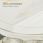 Deep Dream 1.5mm Thick 70 Inches Clear Round Table Protector, Round Table Cover, Tablecloth Protector, Table Protector for Dining Room Table & Office