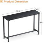 ODK 55 Inch Bar Table, Bar Height Pub Table, Counter Height Bar Table, Rectangular High Top Kitchen & Dining Counter Tables with Sturdy Legs & Easy-to-Clean Top, Indoor use, Black