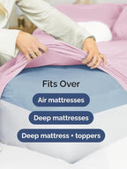 Extra Deep Twin Sheet Set - 4 Piece Breathable & Cooling Sheets - Hotel Luxury Bed Sheets Set - Easy & Secure Fit - Soft, Wrinkle Free & Comfy Sheets Set - Light Pink Sheet Set with Extra Deep Pockets