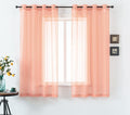DUALIFE Coral Curtains 63 Inch Length for Girls Bedroom Decor 2 Panels Set Grommet Lightweight Gauzy Drapes Orange Coral Sheer Curtains for Living Room Kids Nursery 52x63 Inches