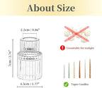 Candle Holder Glass Candlestick Holders: Hewory 20PCS Clear Taper Candle Holders Bulk for Table Centerpiece, Glass Candle Holder Candle Stick Holder Decor for Christmas Wedding Party Bridal Showers