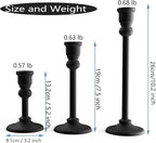 Black Heavy Candlestick Holders Taper Candle Holders Set of 3, Golden Candlestick Holders Decorative Candle Stand, Tapered Candle Holders Set for Wedding, Dining Table, Home Decoration (Antique Black)