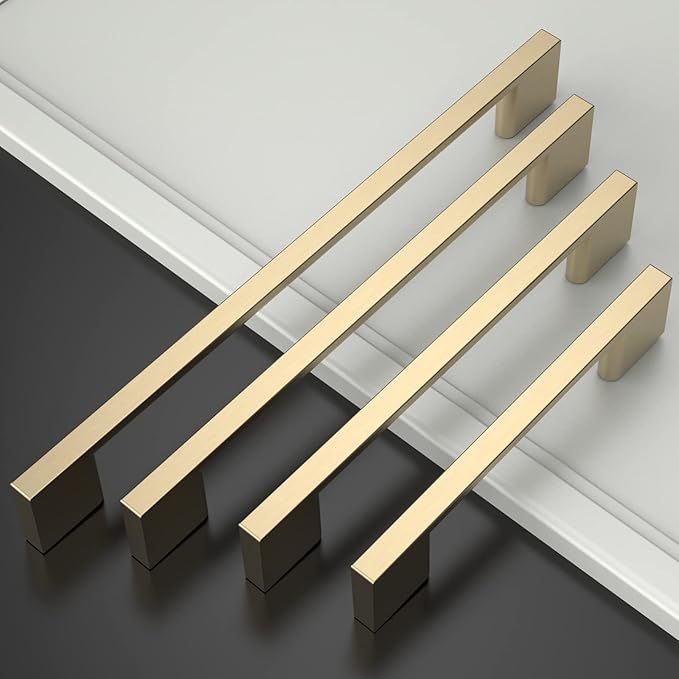 Asidrama 20 Pack 5 Inch(128mm) Brushed Brass Kitchen Cabinet Handles, Cabinet Pulls Kitchen Cabinet Hardware for Cupboard Drawer Pulls