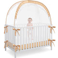 Pop Up Baby Crib Tent, Safety Tent to Keep Toddler from Climbing Out, Canopy Against Falls and Bites, Netting with Breathable & Soft Mesh, Orange (R07-orange)