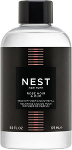 NEST New York Reed Diffuser Liquid Refill, Rose Noir & Oud - 5.9 fl oz - Fragrance for Up to 90 Days - Flame Free