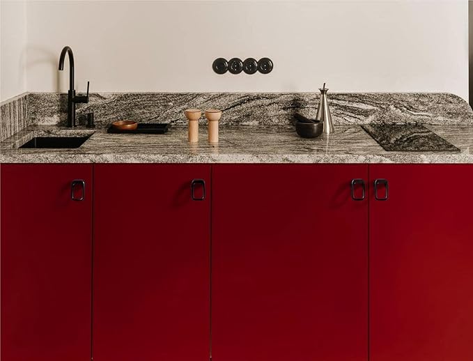 Goo-Ki Matt Black Cabinet Pulls with 0.6'' (16MM) Hole Centers,Modern Zinc Alloy Drawer Pulls for Drawer,Wardrobe,Cupboard,6 Pack…