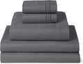 Mellanni Split King Sheets Set - 5 PC Iconic Collection Bedding - Hotel Luxury, Extra Soft, Cooling Bed Sheets - Wrinkle, Fade, Stain Resistant (Split King, Gray)