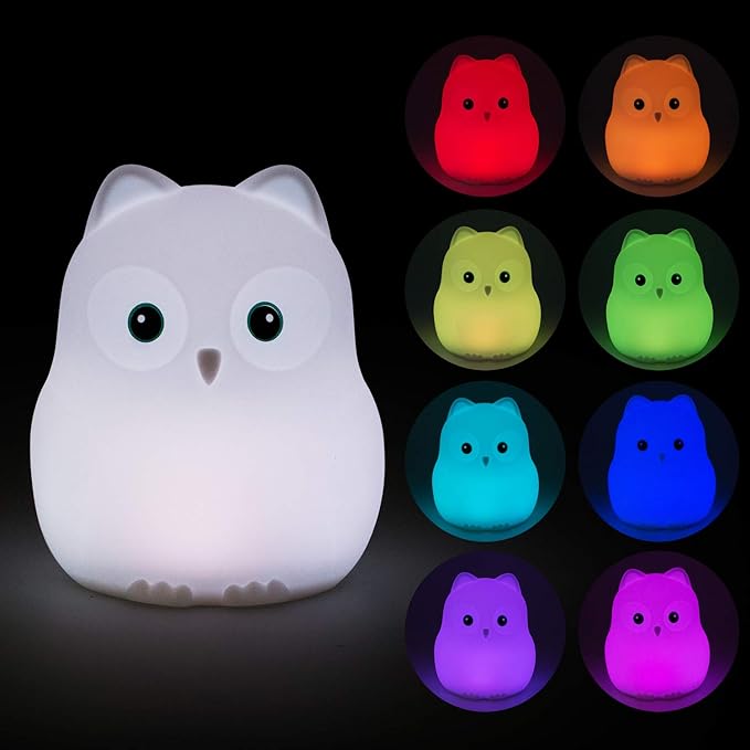 Night Light for Kids, Bedside Lamp for Children, Baby Nursery Lamp for Breastfeeding Safe, Break Resistant, Eye Caring, Adjustable Brightness & Color, Touch Control, Child Gift/Bedroom - Bird