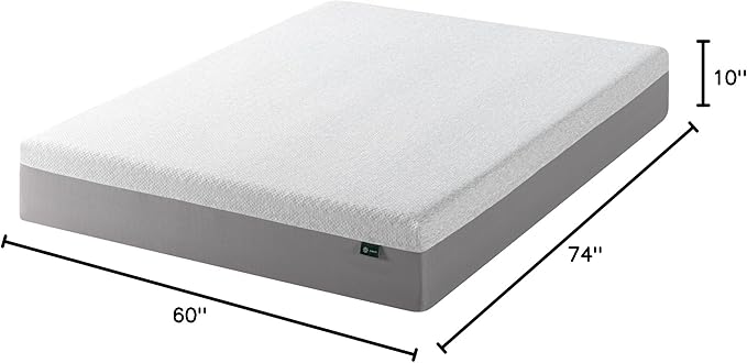 ZINUS 10 Inch Ultima RV Memory Foam Mattress [New Version], Short Queen, Fiberglass Free, Medium Firm Feel, Breathable Memory Foam, Certified Safe Foams & Fabric, Mattress in A Box