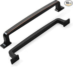 Khtumeware 10 Pack 6-1/4 Inch Oil Rubbed Bronze Cabinet Pulls and Drawer Pulls for Kitchen Cabinets and Cupboards