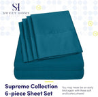 Full Size Bed Sheets - 6 Piece 1500 Supreme Collection Fine Brushed Microfiber Deep Pocket Full Sheet Set Bedding - 2 Extra Pillow Cases, Great Value, Full, Teal