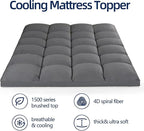 Mattress Topper California King Extra Thick Mattress Pad Cover, Plush Pillow Top, Deep Elastic Pocket, Grey
