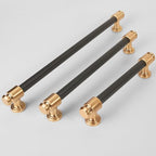6 Pack 10 Inch (254mm) Matte Black and Champagne Bronze Cabinet Handles: Black Drawer Pulls