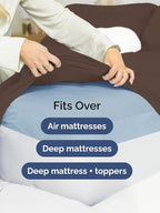 Extra Deep Queen Sheet Set - 6 Piece Breathable and Cooling Sheets - Hotel Luxury Bed Sheets Set - Easy & Secure Fit - Soft, Wrinkle Free and Comfy Sheets Set - Brown Sheet Set with Extra Deep Pockets